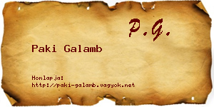 Paki Galamb névjegykártya